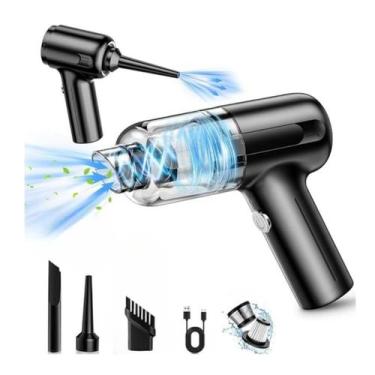 Imagem de Mini Soprador Aspirador De Pó 3em1 Usb Portatil Recarregável Cor Preto
