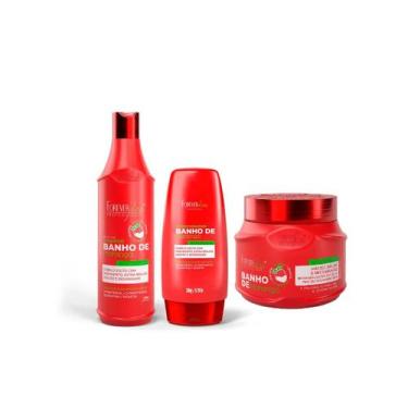 Imagem de Kit Banho de Verniz Morango Brilho Forever Liss - Forever Liss Profiss