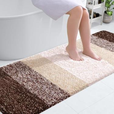 Imagem de Banheiro Bath Runner OLANLY 70x60cm Microfibra Marrom
