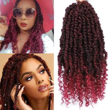 Imagem de Cabelo de crochê Passion Twist BEFUNNY, 8 polegadas, 9 pacotes, cor de