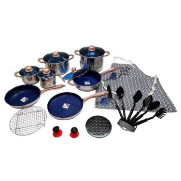 Imagem de Jogo de Panelas Royal Z Cookware Set Antiaderente Azul - 23 Peças - Ki
