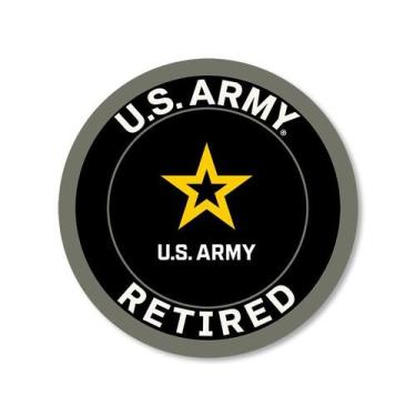 Imagem de Adesivo de vinil americano redondo do Exército dos EUA aposentado 7,62