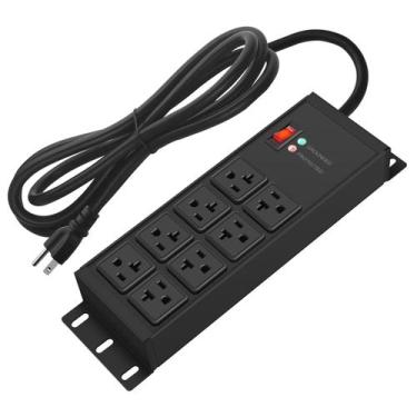 Imagem de Protetor de sobretensão Power Strip CCCEI Black 20A 8 tomadas de 15 pé