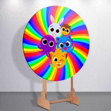 Imagem de Festa Fofo Bolinho infantil com painel redondo capa decorativa tamanho