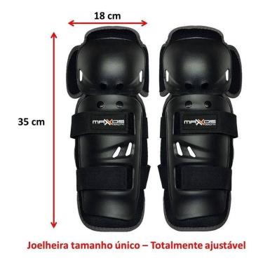 Imagem de Kit Joelheira Cotoveleira Mx Preta Mattos Racing Trilha Moto