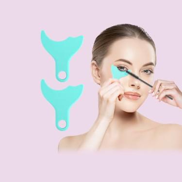 Imagem de Protetor de rímel, ferramenta aplicadora de maquiagem de cílios, almofadas auxiliares de delineador, protetores de sombra reutilizáveis de silicone para maquiagem dos olhos