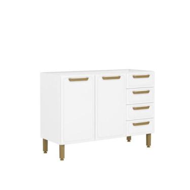 Imagem de Balcão de Aço 2 Portas 4 Gavetas Bella Bertolini, Branco