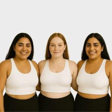 Imagem de Kit 3 Top Plus Size Cropeed Nadador Suplex Poliester G1 G2 G3 G4 G5 - 