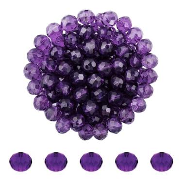 Imagem de Mandala Crafts Contas de cristal briolette de ametista de 8 mm – 400 contas de vidro facetadas para fabricação de joias, suprimentos de contas, artesanato DIY, pulseiras, colares, brincos e contas
