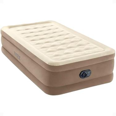 Imagem de Intex 64425ED Ultra Plush Fiber Tech Soft Airbed Colchão com bomba elétrica integrada e estojo de transporte portátil, Twin