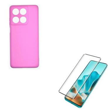 Imagem de Capa Case Rosa Claro + Película Protetora de Cerâmica 9D Moto Edge 60 