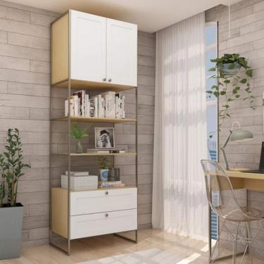 Imagem de Estante Multiuso Alta com 2 Gavetas e 2 Portas Infinity 2060 Genialfle