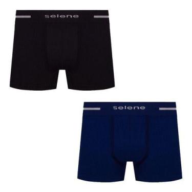 Imagem de Kit 2 Cueca Boxer Box Microfibra  Selene Masculina Original - CE, Pret