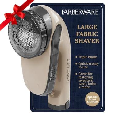 Imagem de Farberware – Barbeador de fiapos grande – barbeador de fiapos operado por bateria com lâminas triplas para roupas, barbeador de suéter para remover fuzz, bolas de fiapos, bolinhas para roupas, sofá