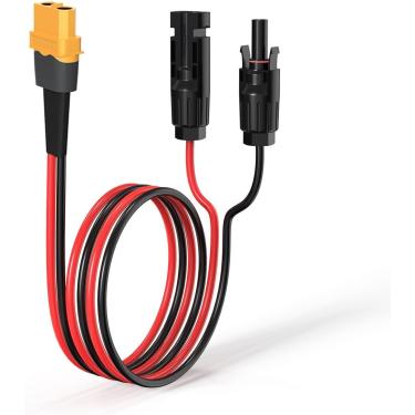 Imagem de EcoVolt XT60 Cabo solar 2 10 25 35 50 75 100FT XT60 cabo de extensão conector de painel solar para conector XT60 para estação de energia portátil