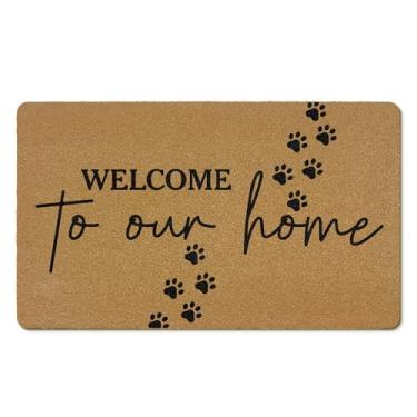 Imagem de EGBTL Tapetes de porta engraçados de coco para cães ao ar livre, tapete de porta da frente para cachorro entrada externa, bem-vindo à nossa casa, capacho impresso, entrada interna, para decoração de