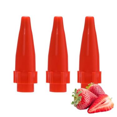 Imagem de Mealmuse Bocal de sabor morango, dispensador de plástico silencioso, bicos silenciosos premium e tampas de torção neutra para qualquer marca de tanques carregadores de creme (3 pacotes)