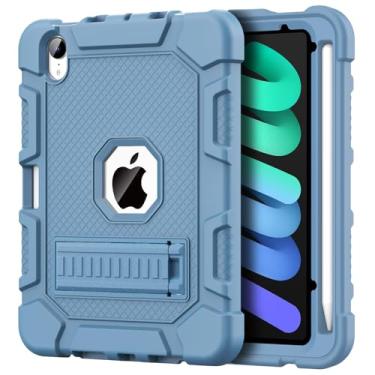Imagem de Azzsy Capa para iPad Mini 7 A17 Pro 2024 / iPad Mini 6 2021 8,3 polegadas, capa protetora resistente à prova de choque para iPad Mini 7ª/6ª geração de 8,3 polegadas, azul claro