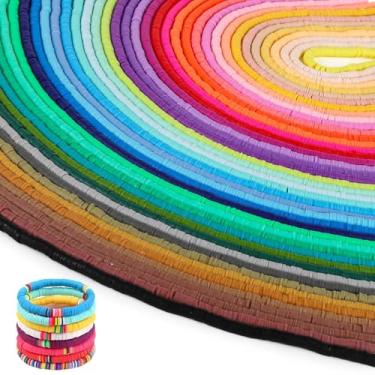 Imagem de 38.000 contas Heishi de argila, 100 fios de contas redondas planas, kit de joias DIY para fazer pulseiras, colares, brincos