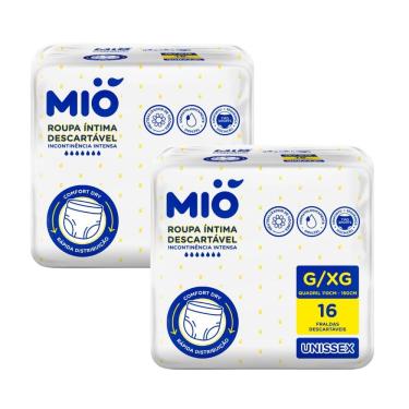 Imagem de Kit 2 Roupa Íntima Descartável Mió Adulto Tamanho G/XG Unissex 16 Unidades
