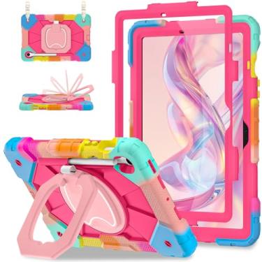 Imagem de Scnioy Capa para Samsung Galaxy Tab S10 Lite/S10 FE/S9 FE 10,9 polegadas, Samsung Tab S9 11 polegadas, capa robusta para tablet Galaxy S10 com suporte para caneta, suporte giratório 360, alça de ombro