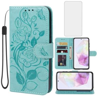 Imagem de Vavies Capa para Galaxy A36 5G, capa carteira para Samsung A 36 com protetor de tela de vidro temperado, capa de telefone com suporte para cartão de crédito de couro floral para Samsung Galaxy A36 5G
