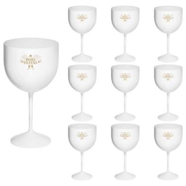 Imagem de Taça Acrílico Gin 500ml Boas Festas Várias Cores 10pçs - NEOPLAS, BRAN