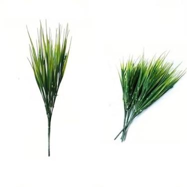 Imagem de 2 peças de arbusto de eucalipto artificial resistente aos raios UV – Planta de plástico falso realista com folhagem verde, jardim de baixa manutenção, varanda ou arbustos de janela (decoração o ano