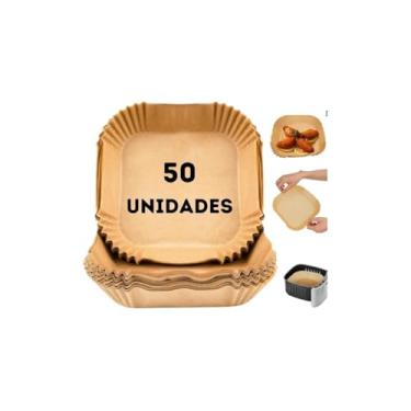 Imagem de Forma Descartável para Air Fryer, 50 Unidades, 16cm Diâmetro x 4,5cm Altura, Bege, Papel, Temperatura Máxima 220°C, 3-5 Litros