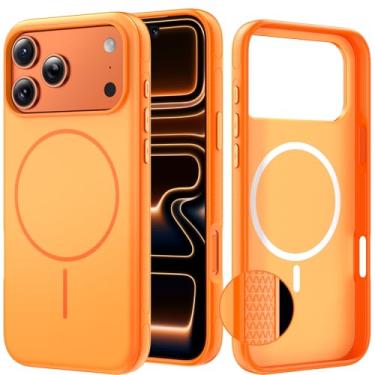 Imagem de YXUㅤ YXU Capa magnética para iPhone 17 Pro, silicone premium [antiderrapante] [botões metálicos] [ímãs fortes] capa protetora de 3,0 mm de espessura à prova de choque para iPhone 17Pro de 6,3