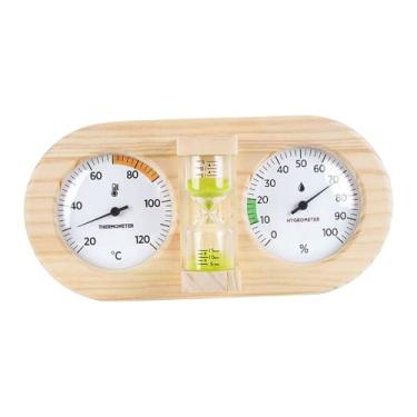 Imagem de Generic Termômetro e Higrômetro para Sauna com Ampulheta, Medidor de Temperatura e Umidade 3 em 1, Higrotermógrafo para SPA, Estufa, Academia Banheiro Interno, Verde