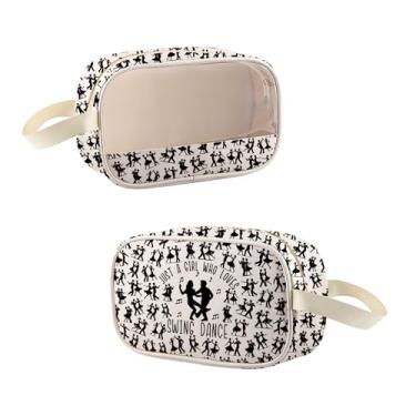 Imagem de MEIKIUP Bolsa de maquiagem transparente Swing Dance Lover Maquiagem Viagem Bolsa de Higiene Pessoal Just a Girl Who Loves Swing Dance, Swing Dance CMB