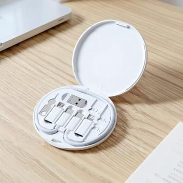 Imagem de Adaptador USB, cabo de carregamento micro USB com adaptador de iluminação USB C, adaptador de iluminação para USB C, caixa de armazenamento com vários cabos de carregamento contém suporte de cartão