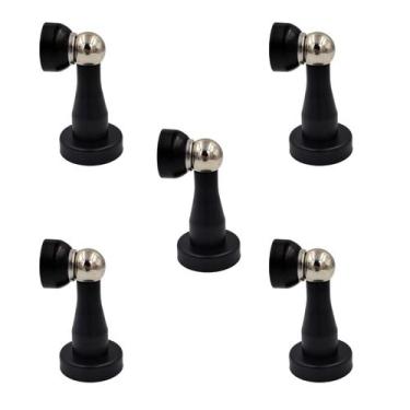 Imagem de Kit 5 prendedor batedor de porta magnetico preto fosco - Portaberta