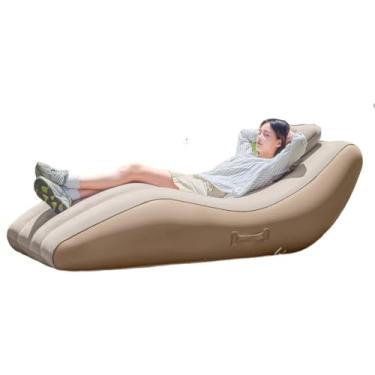 Imagem de CORIYA Chaise portátil inflável espreguiçadeira sofá ar sofá acampamento bomba para praia ao ar livre cama espreguiçadeira