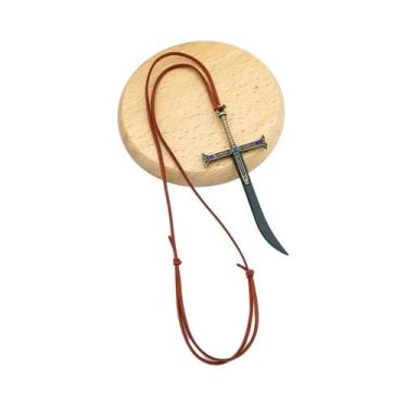 Imagem de Colar Com Pingente De Espada Preta Masculino Anime Dracule Mihawk Olho