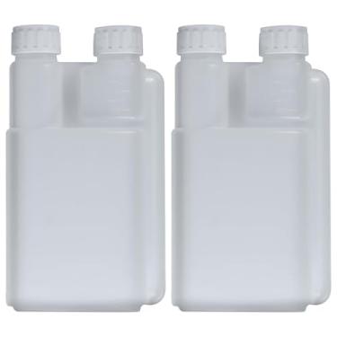 Imagem de Pacote com 2 frascos de shot com garrafa de medição de 227 g frasco de plástico de vidro de shot de 59 ml com copos de shot embutidos e suporte de copo para bebidas alcoólicas, viagens ao ar livre