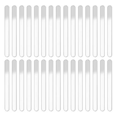 Imagem de GSHLLO 30 palitos de picolé de acrílico pequenos, reutilizáveis, palitos de sorvete, palitos de bolo planos, palitos de artesanato transparentes, palitos de molde de bolo, palitos de festa para doces