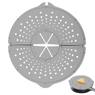 Imagem de ZFLYCANP Tela contra respingos para frigideira, tela dobrável de silicone para respingos, respingos de graxa multiuso antiaderente, resistente ao calor a óleo quente, pode ser lavada na lava-louças