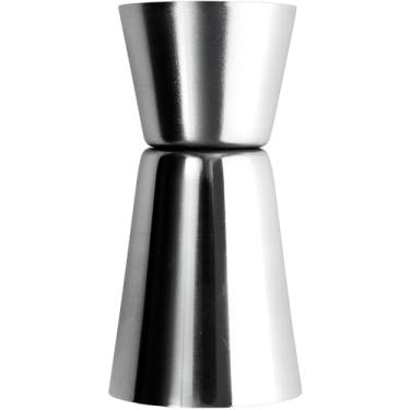 Imagem de Dosador Duplo de Bebidas em Aço Inox, Medidor Profissional com Capacidade 25ml e 50ml, Jigger Bartender para Coquetéis e Drinks