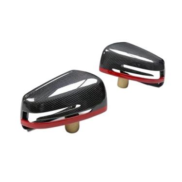 Imagem de Compatível com Mercedes Benz A176 W246 W204 C207 W221 X204 X156 W117 W218 Padrão de fibra de carbono Substituição da tampa do espelho retrovisor lateral(D Replacement style)