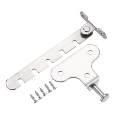 Imagem de PATIKIL Trava restritiva de janela 35 mm x 120 mm, trava de segurança de aço inoxidável com 5 compartimentos para abertura interna, prata