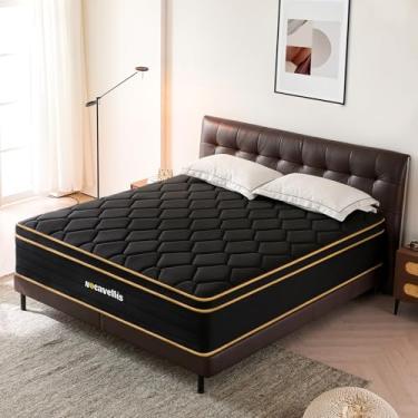 Imagem de Nocavellis Colchão de solteiro para crianças, colchão de solteiro 25 cm em uma caixa, colchões híbridos de mola e espuma viscoelástica, tecido respirável confortável, alívio de pressão em gel