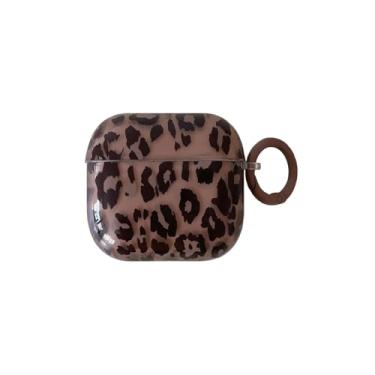 Imagem de Capa de tartaruga moderna brilhante para AirPods 4rd com berloque - Linda estampa de chita âmbar marrom retrô macia e fina capa protetora para adolescentes e mulheres legais (AirPods 4, leopardo)