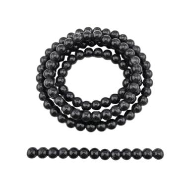 Imagem de DandS ltd Contas de vidro Crackle Lampwork para fabricação de joias, pretas, pulseiras vibrantes, colares, brincos, suprimentos de miçangas e kits de artesanato para joias artesanais, 80 peças de 10