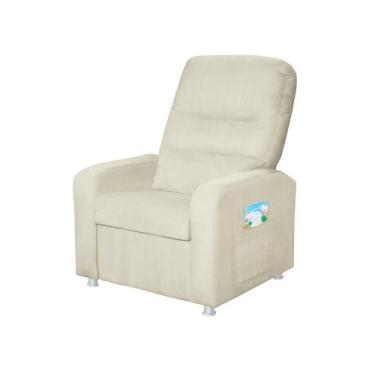 Imagem de Poltrona Do Papai Reclinável Confortável Suede bege - Sonho das Poltro