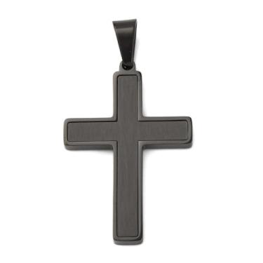 Imagem de Pingentes de cruz de aço inoxidável escovado, pingente de cruz e crucifixo para brincos faça você mesmo, pulseira, gargantilha, colar, acessórios para fabricação de joias, achados, 38,5 x 26 x 3 mm