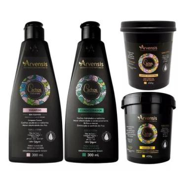 Imagem de Kit Arvensis Cachos Shampoo Condicionador Geleia Máscara 2x1