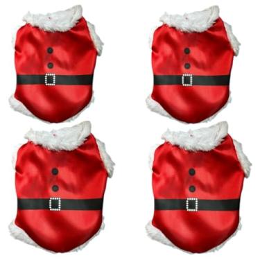 Imagem de Fantasia De Natal Para Cachorro de estimação Roupa Natalina Papai Noel Pet Estampas Sortidas(5,4 pçs)