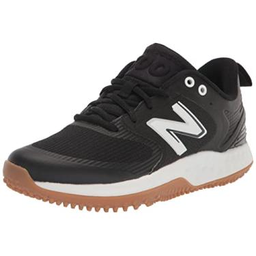 Imagem de New Balance Fresh Foam 3000 V6 Turf-Trainer Tênis de beisebol masculino, preto/branco/chiclete, 14